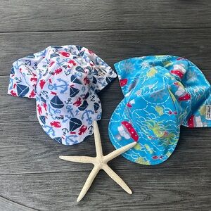 Set of 2 Flap Happy Baby Sun Hats Sz M